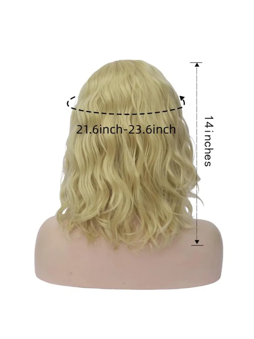 Women's Blonde Wavy Curly Bob Wig Heat Resistant Cosplay Halloween Party
